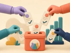 Anonymous team surveys illustration